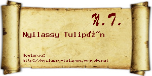 Nyilassy Tulipán névjegykártya